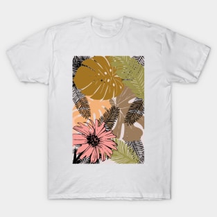 Leaves and Flower Collage - Pastels T-Shirt